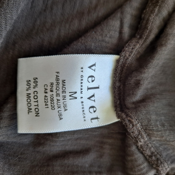 Velvet by Graham & Spencer Gray Studded Long Sleeve Slub Tee T-shirt Dolman szM - Picture 6 of 9